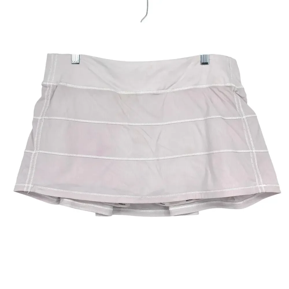 Lululemon Pace Rival Skirt 4 Way Stretch Womens Size 12 Light Pink *READ